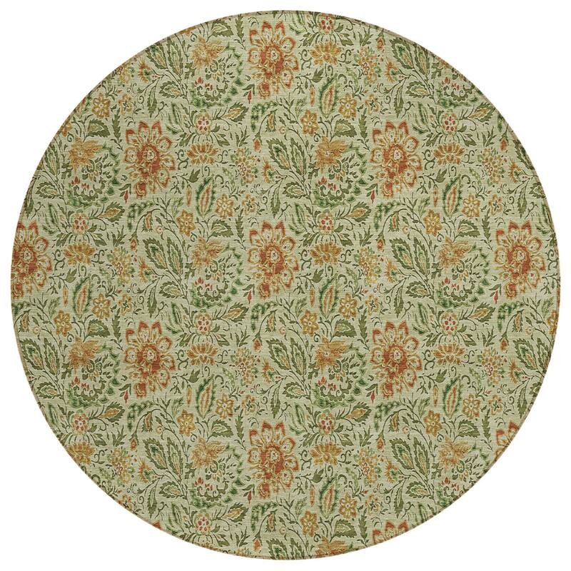 HomeRoots Floral Transitional Rectangle Outdoor Rug