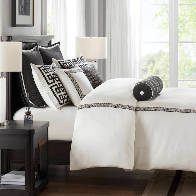 Madison Park Signature Jarvis Embroidery Oversized Duvet Style Comforter Set