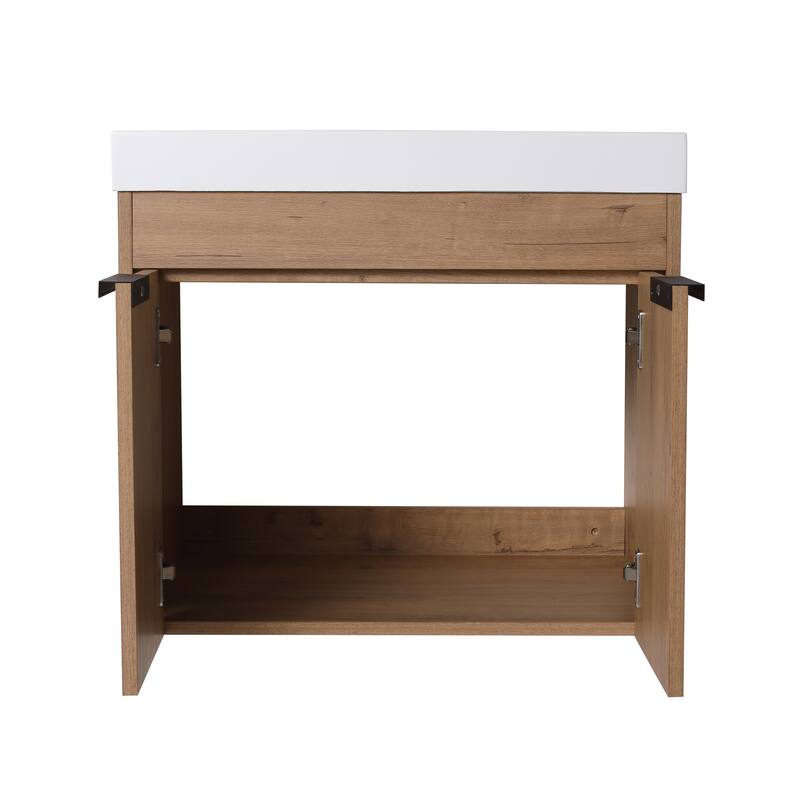 Bathroom Vanity With Sink In 24/30/36 Inch, Floating Bathroom Vanity With Soft Close Door