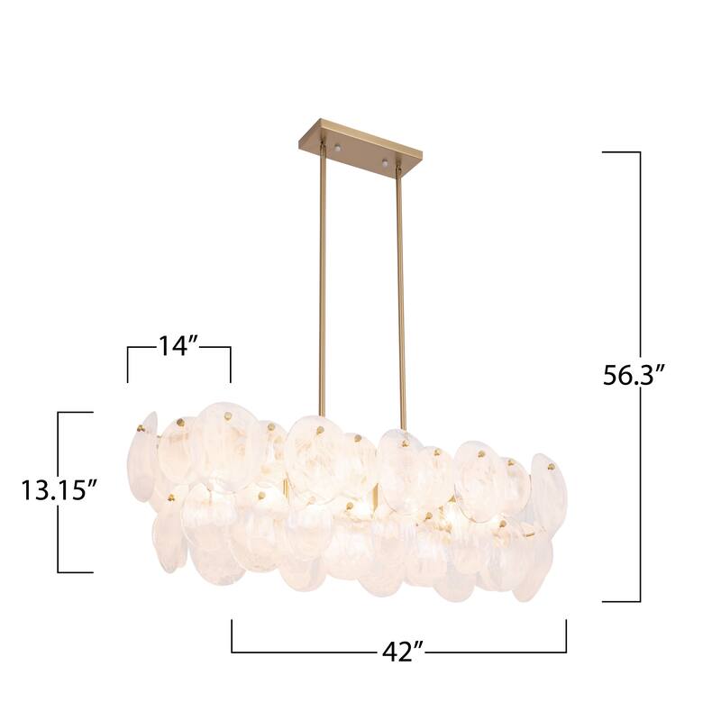 Artcraft Lily 7-Light Island-Light - Brushed Brass Finish