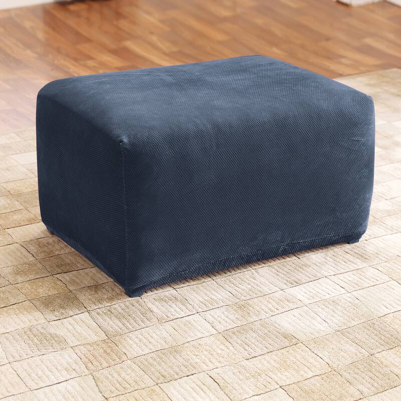 SureFit Stretch Pique Oversized Ottoman Slipcover