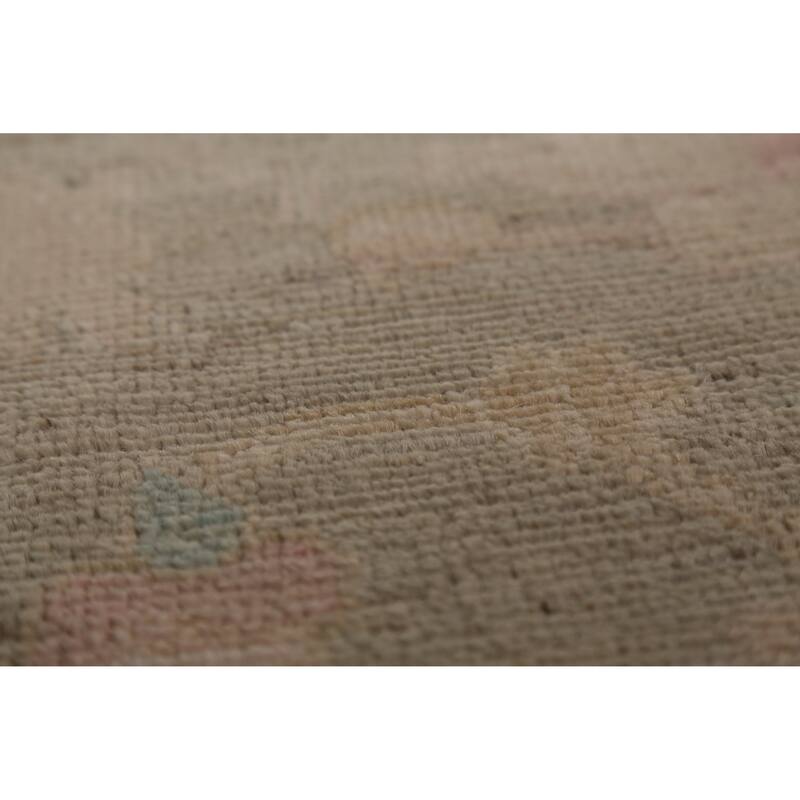 Earth Tone Oushak Vegetable Dye Turkish Rug Hand-Knotted Wool Carpet - 6'1"x 8'8"