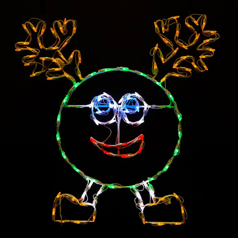 LED Lighted Felix The Reindeer Outdoor Christmas Decoration - 30" - Multi