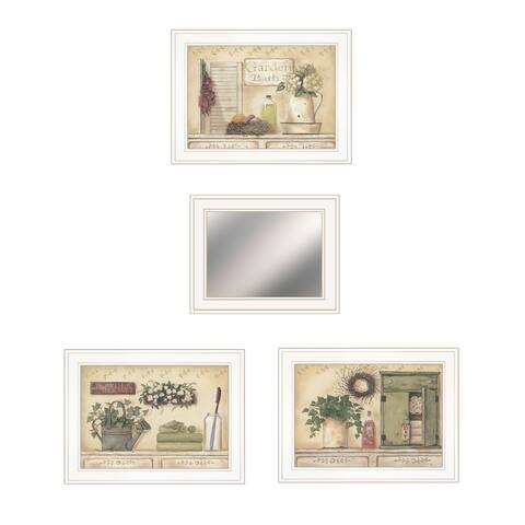 "Garden Bath Collection" By Pam Britton, Ready to Hang Framed Print, White Frame