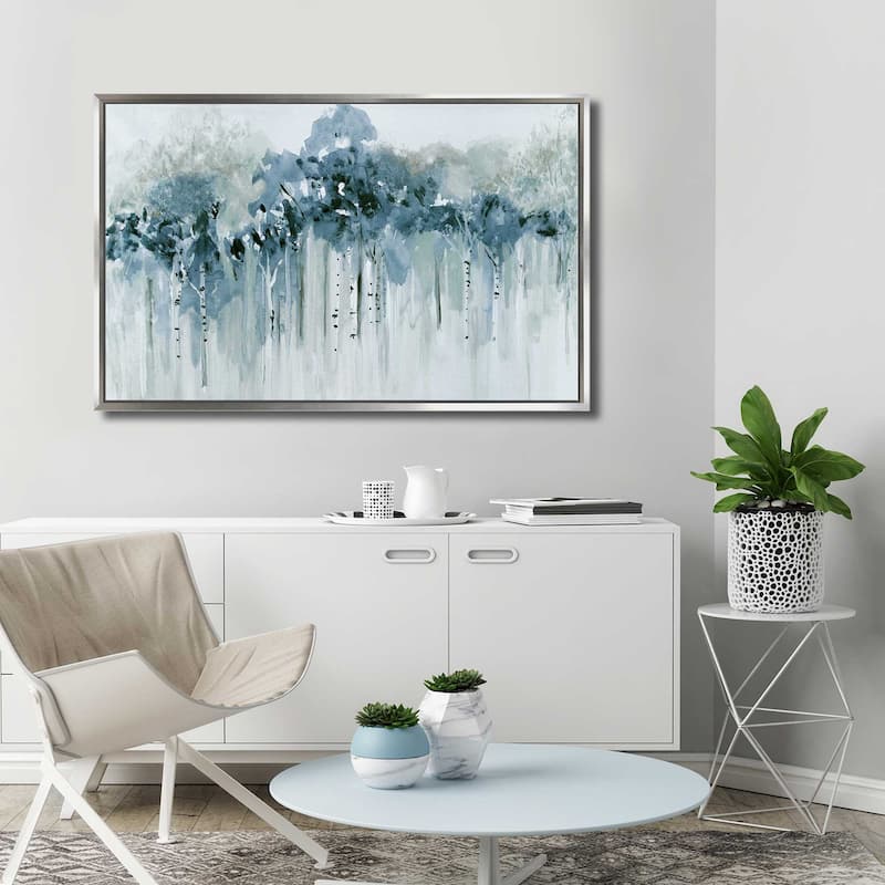 "Blue Birch Morning" Print on Floating Canvas