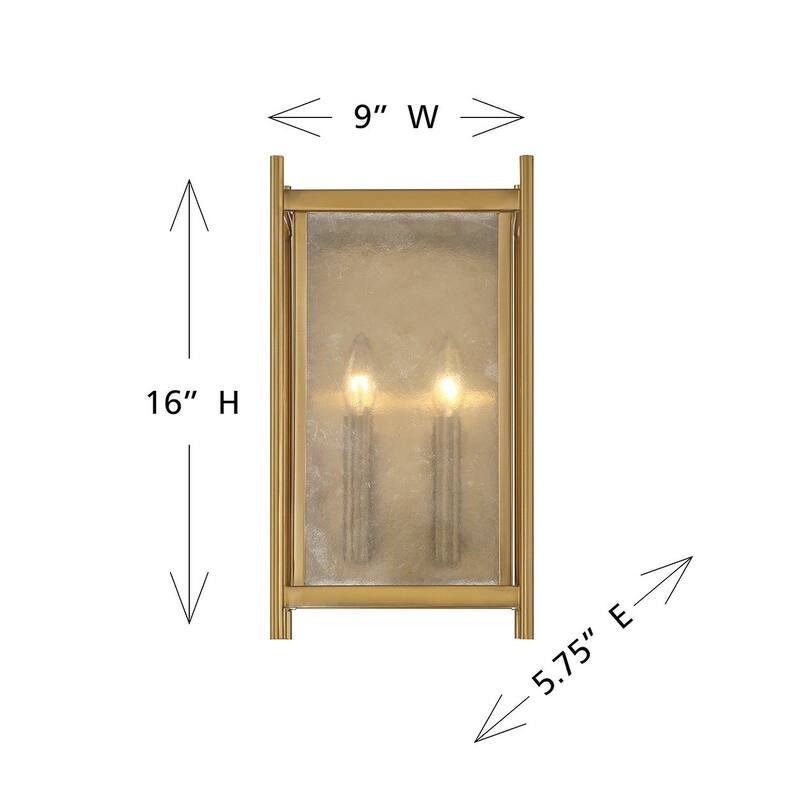 Warm Brass Two Light Wall Sconce from the Jacobs Collection