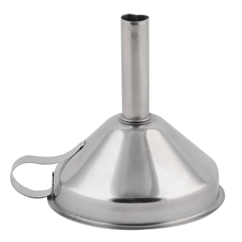 Kitchen Metal Oil Milk Wine Filter Transfer Funnel 4 Inches Diameter - Silver Tone