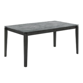 Rectangular Faux Marble Dining Table in Grey and Black