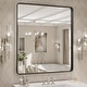 preview thumbnail 17 of 141, Apmir Metal Frame Tempered Glass Bathroom Vanity Mirror for Wall, Cloakroom, Bedroom 36" x 32" - Black