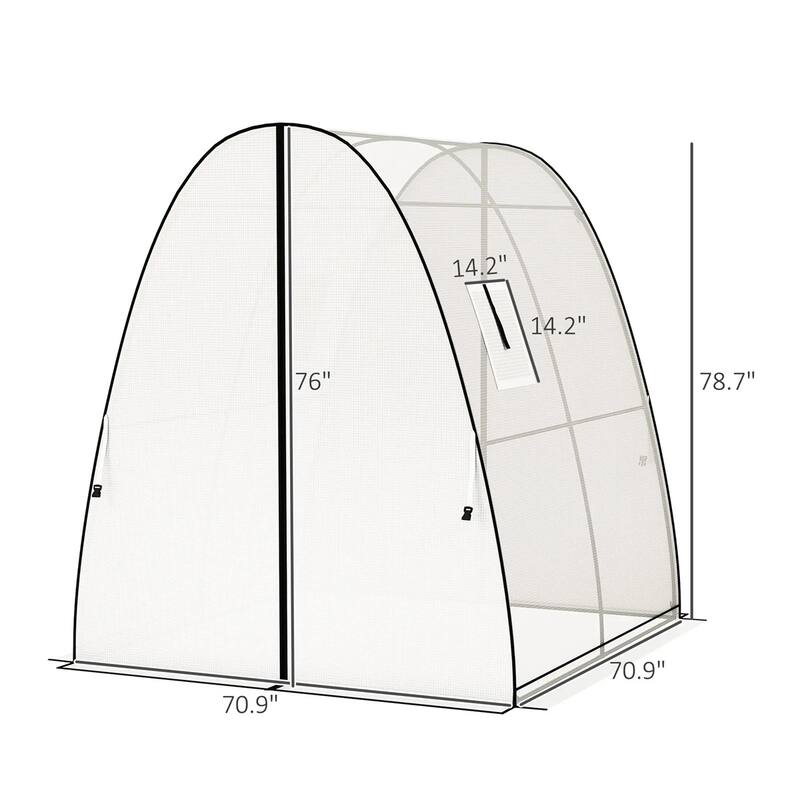 High Tunnel Garden Greenhouse with Mesh Windows and Sandbag Weight System and Zipper Access