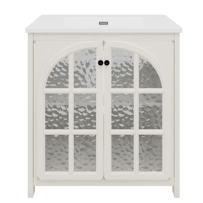 Farmhouse Bathroom Vanity with Ceramic Sink