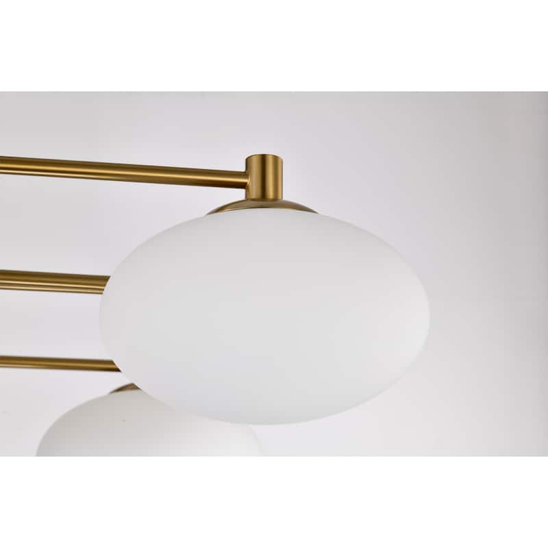 Camris 5-Light Brass Chandelier Frosted Glass Shades