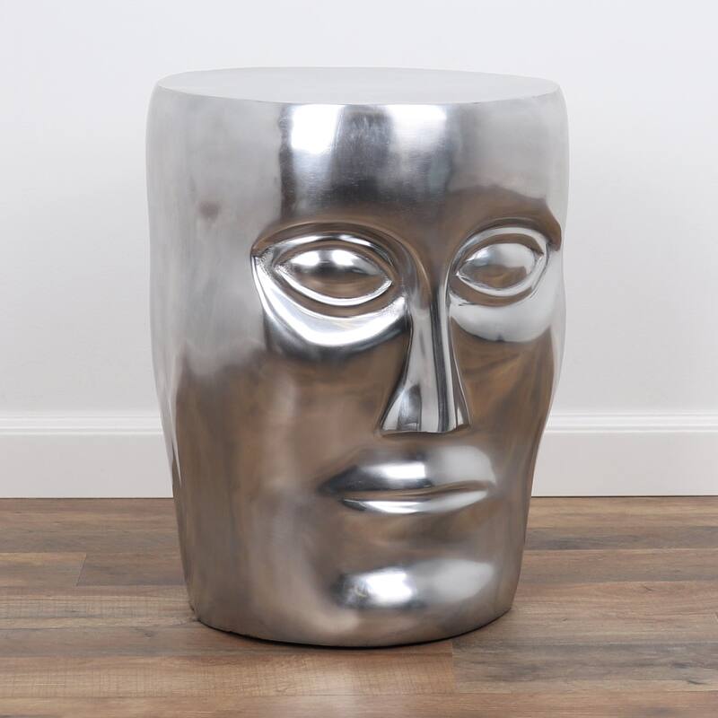 Metal face stool - 54 x 84 - 54 x 84 - Silver