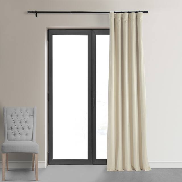 Exclusive Fabrics Signature Blackout Velvet Curtain (1 Panel) - 50 X 84 - Neutral Ground