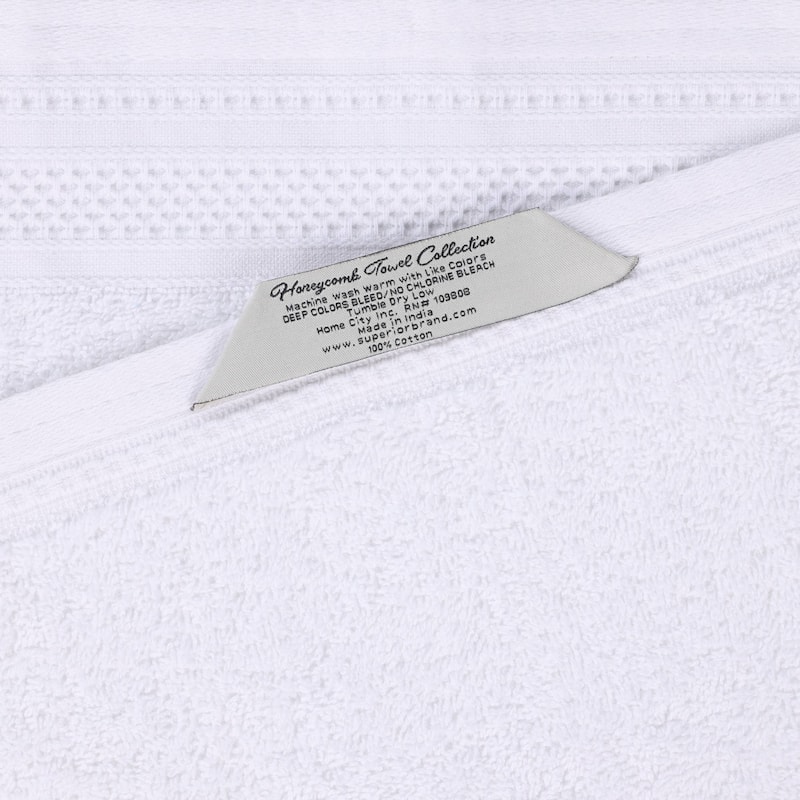 Superior Honeycomb Textured Border Cotton Medium Weight 12 Piece Towel Set