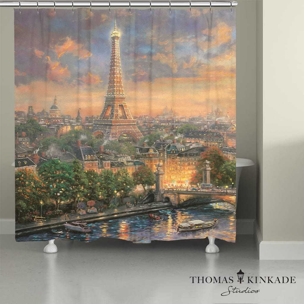 Thomas Kinkade Paris, City of Love Shower Curtain by Laural Home