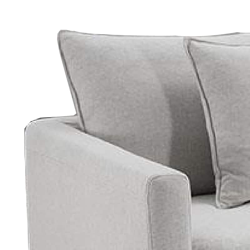 Rutu Accent Oversize Armchair, 1 Pillow, Light Gray Padded Linen