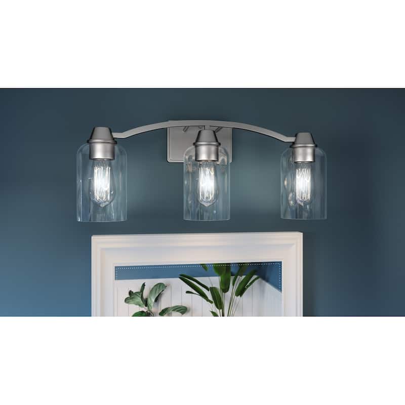 Acacia 3-Light Brushed Nickel Bath Light