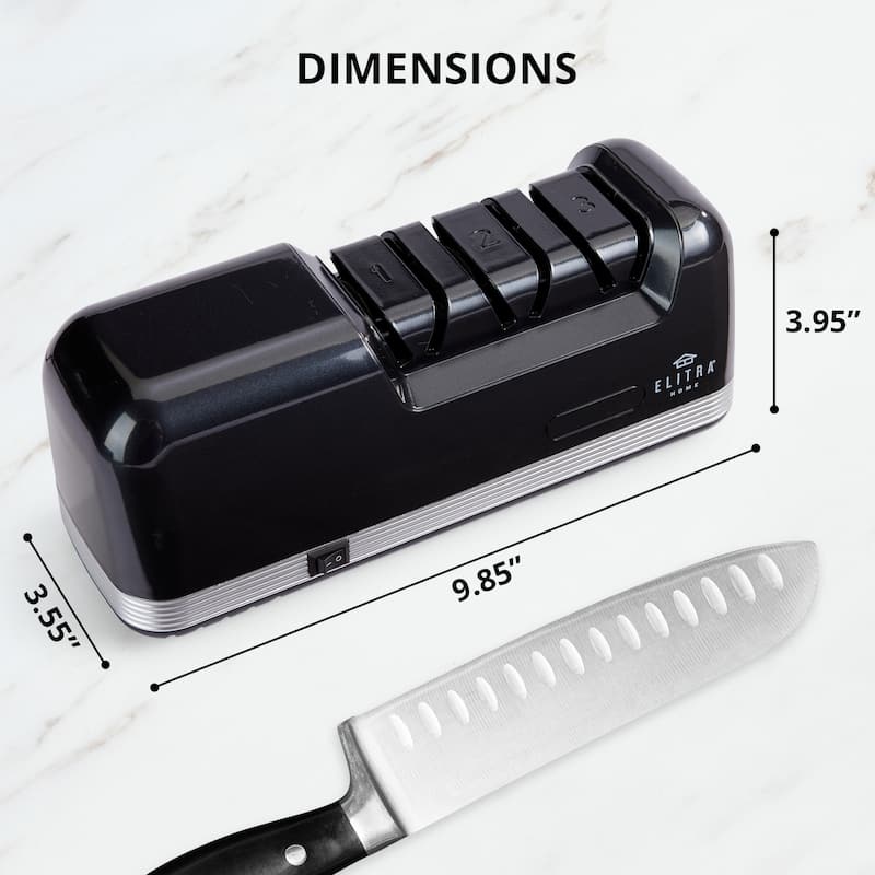 Elitra Home Professional Electric Knife Sharpener Black - 9.85"L x 3.55"W