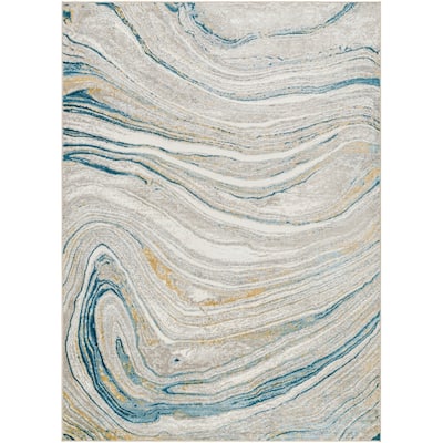 Livabliss San Fran Marbled Abstract Area Rug