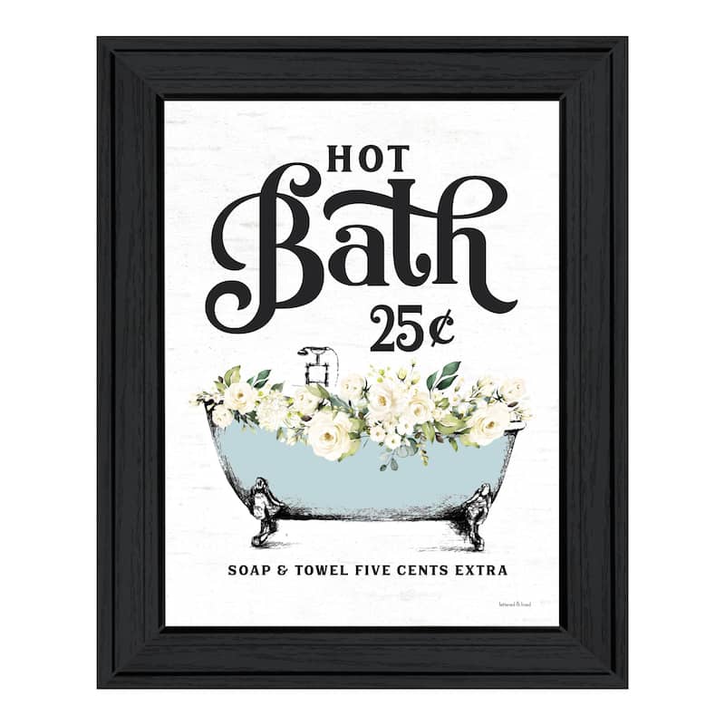 TrendyDecor4U Contemporary "Hot Bath" Framed Print Wall Art - Charcoal