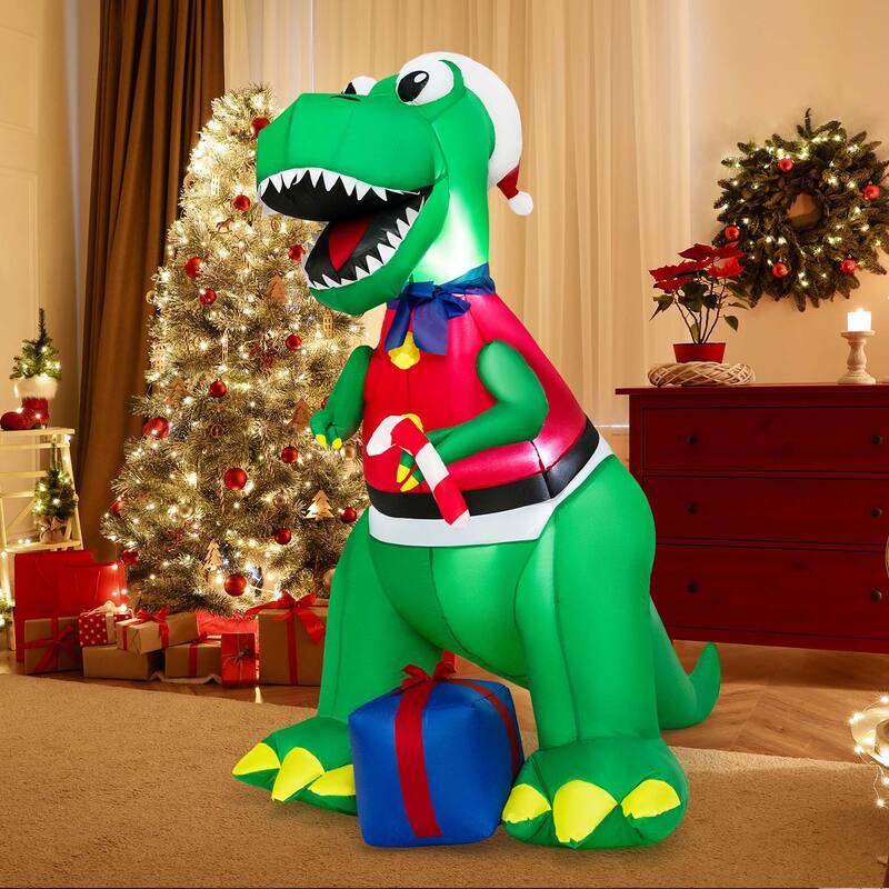 Costway 6FT Inflatable Christmas Dinosaur Dinosaur Decoration with LED - See Details