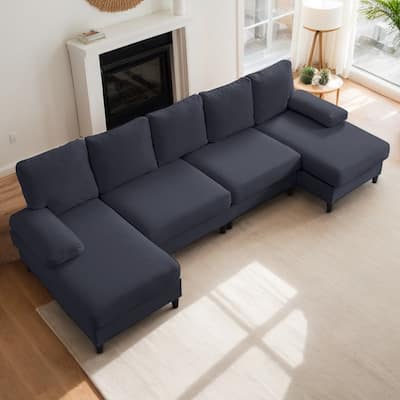 Mixoy 114inch U-Shaped Sectional Sofa,Living Room Modern Couch with Chaise,5-Seat Modular Sofa
