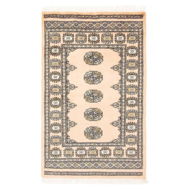 ECARPETGALLERY Hand-knotted Finest Peshawar Bokhara Beige Wool Rug - 2'7 x 4'2 - Beige - 2'7 x 4'2