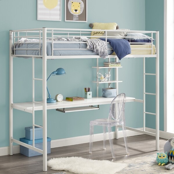 full loft bed white