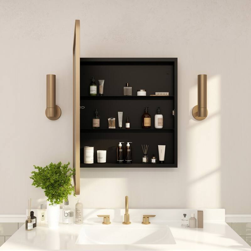 Recessed Bathroom Medicine Cabinet with Beveled Mirror - 24"W x 4"D x 29.75"H