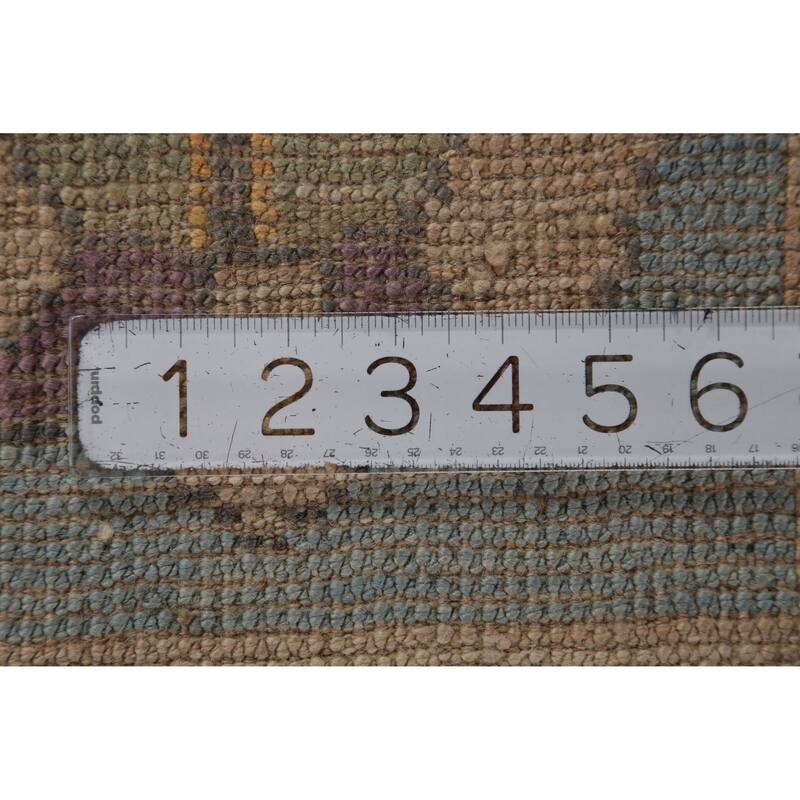 Hand Knotted Oriental 100% Wool Carpet Transitional All-Over Navy Blue & Blues Oushak Area Rug - 12' 9'' X 9' 1''