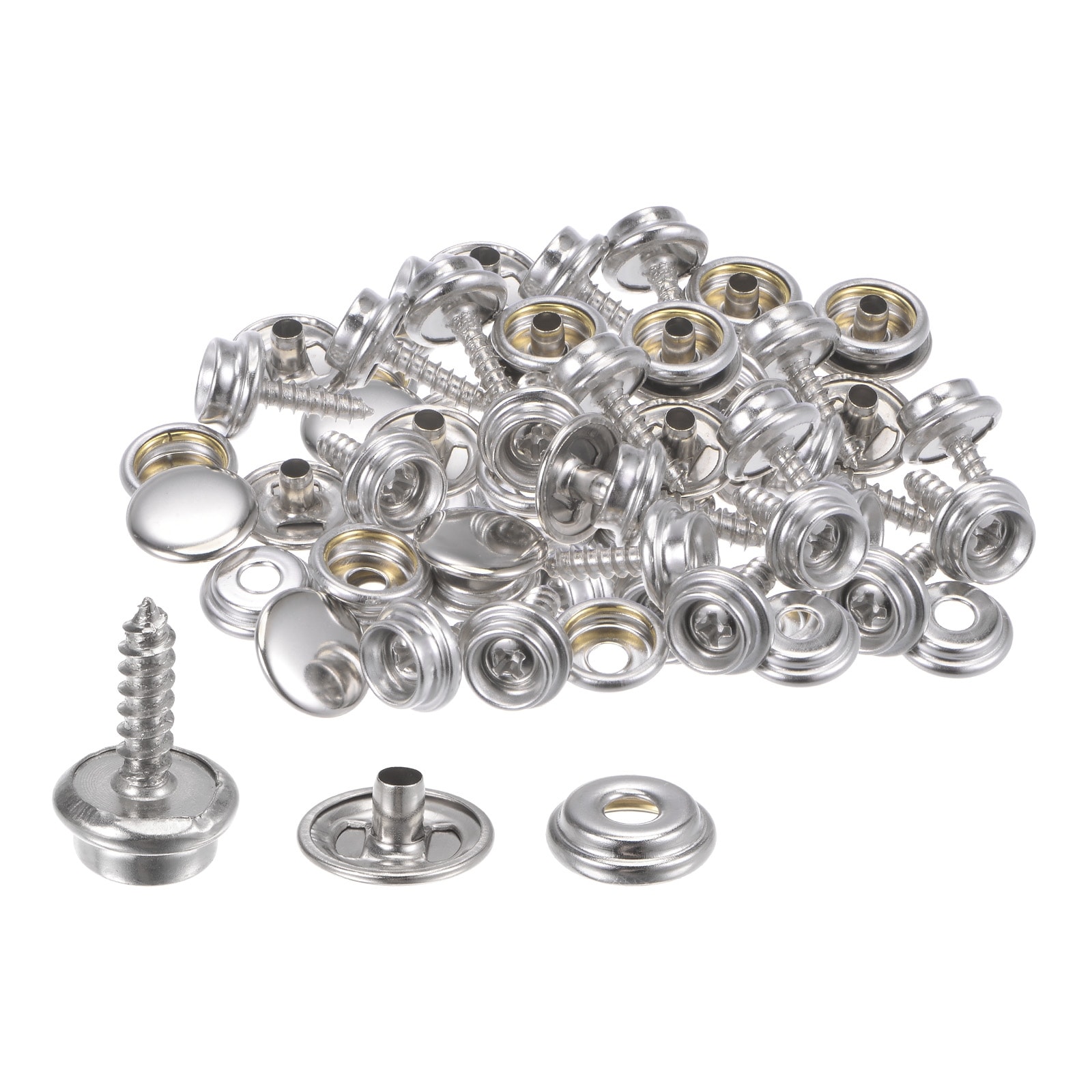 Push-button set for tarpaulin 15mm silver buy spare parts