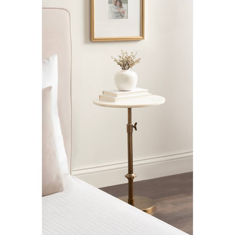 Kate and Laurel Engles Adjustable Marble Table and Plant Stand