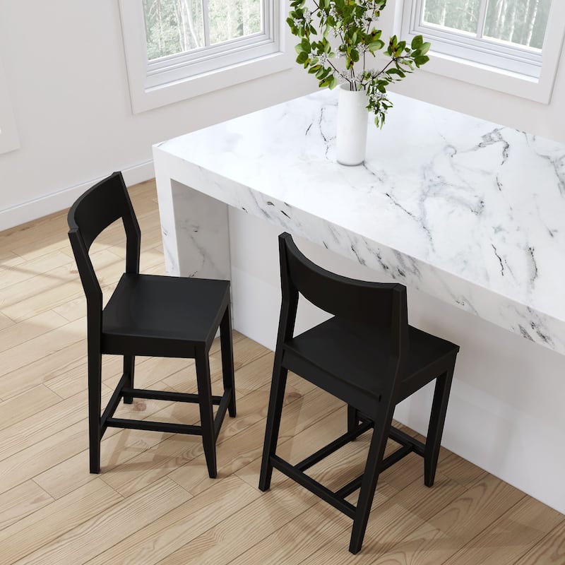 Plank and Beam Modern Counter Height Solid Wood Dining Chair