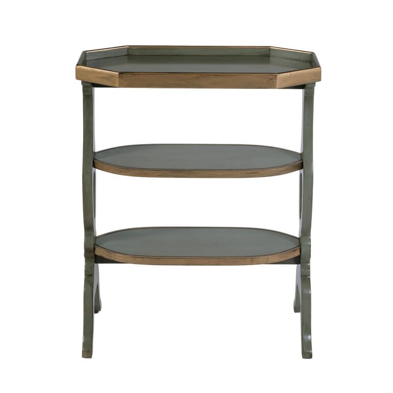 Hadley 22 in. W Octagonal Wood 3 Tier Side Table