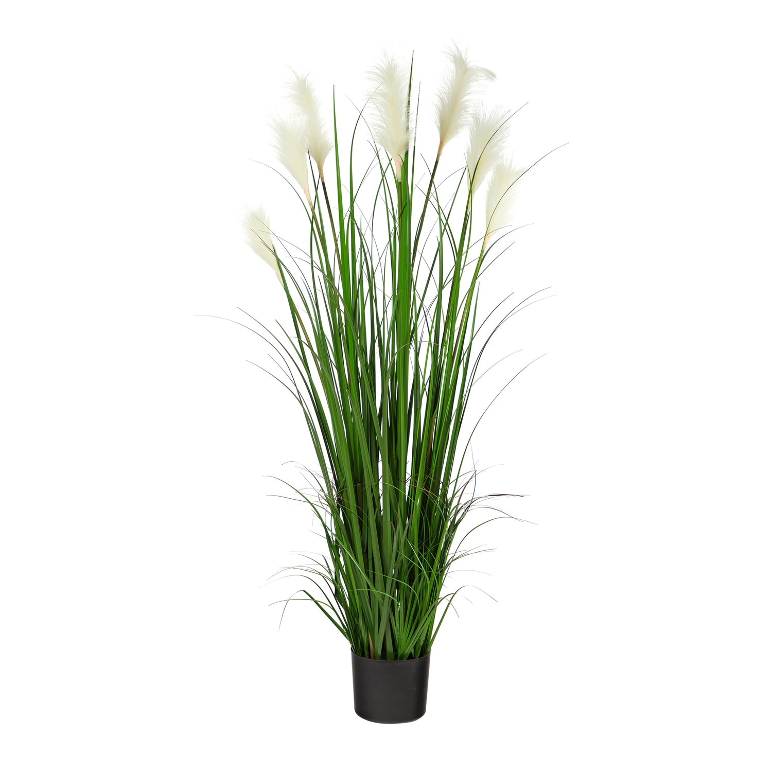 Artificial Plume Grass Plant 4.5 Ft Decor Indoor Outdoor Accent - Green