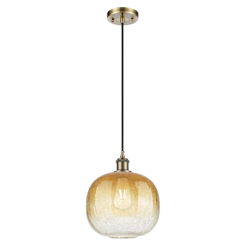 Innovations Lighting Endless Possibilities Ballston - Brookhaven Sphere - 1 Light 11" Cord Hung Mini Pendant - Antique Brass/Amber
