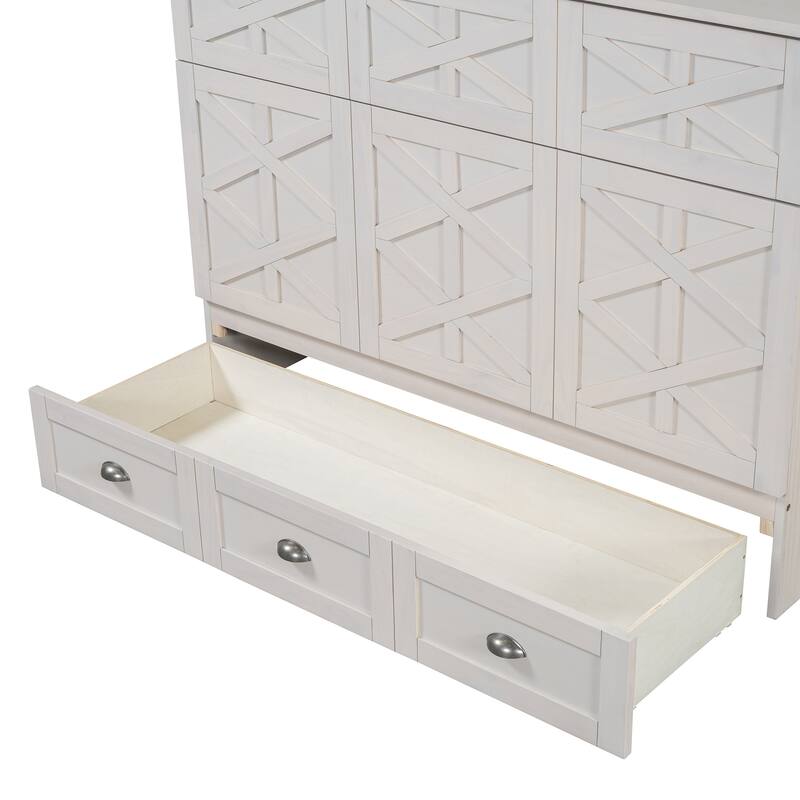 Modern Style Murphy Bed with Large Versatile Storage Drawers for Bedroom