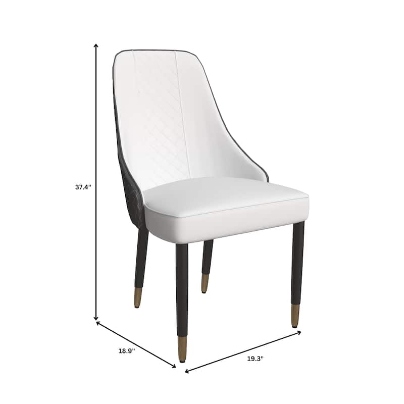 Allure Dining Chairs Fabtic/Leather Seat and Back in Oak Wood Set of 2