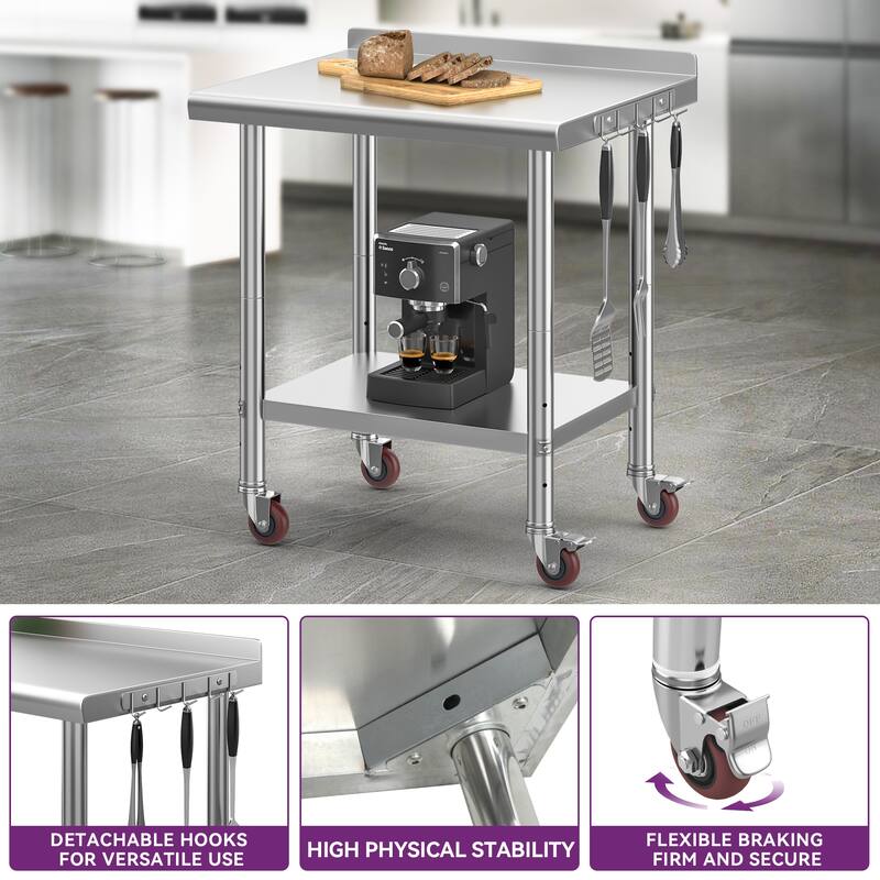 Stainless Steel Work Table with Wheels