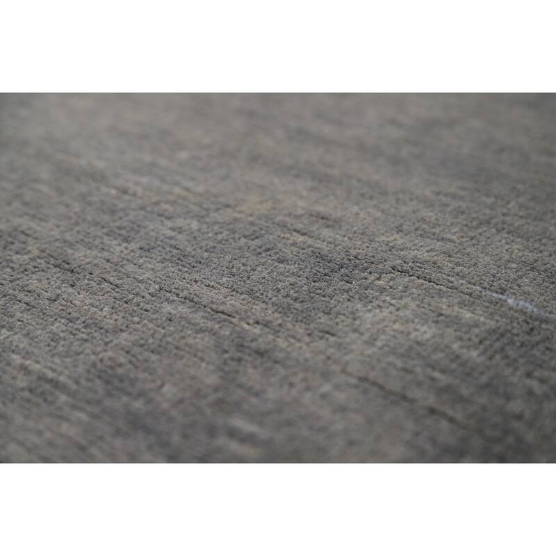 Gray Gabbeh Modern Area Rug Handmade Wool Carpet - 4'9" x 6'4"