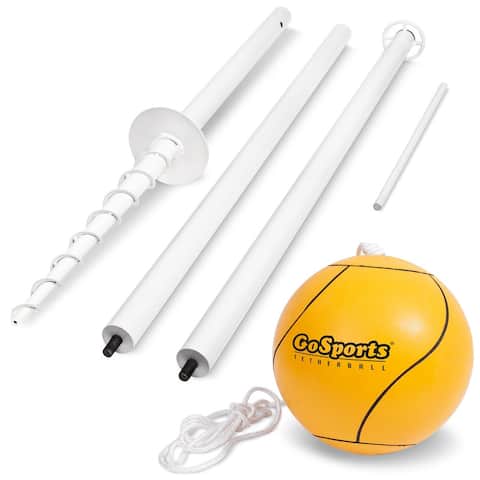 GoSports Tetherball Game Set, Complete Tetherball Setup with Ball, Rope and Pole - Great for Backyard Fun