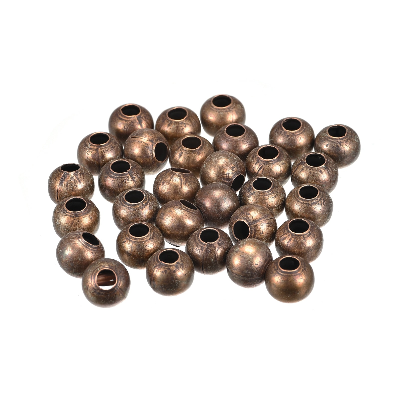 Gold Ball Spacer Beads, Mini Round Beads, Rustic Ball Bead, Gold