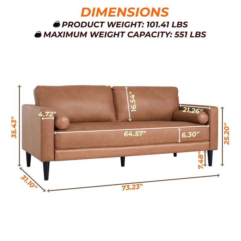 Genuine Leather Sofa Set – Mid-Century Modern Chair, Loveseat & Sofa with Luxurious Comfort