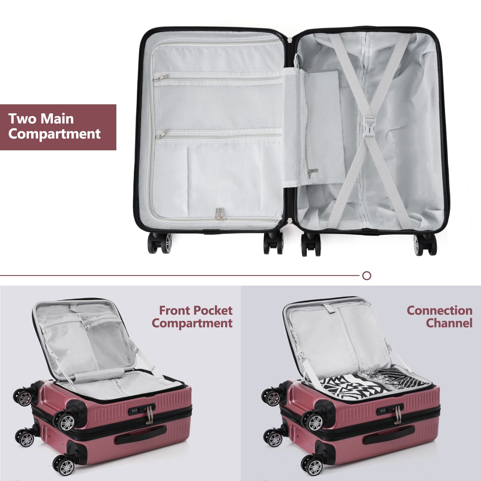 Carry-on Luggage 20 Inch Front Open Luggage Lightweight-image
