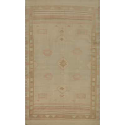 Hand Woven Oriental 100% Wool Carpet Southwestern Tribal Green Kilim Area Rug - 9' 3'' X 6' 0''