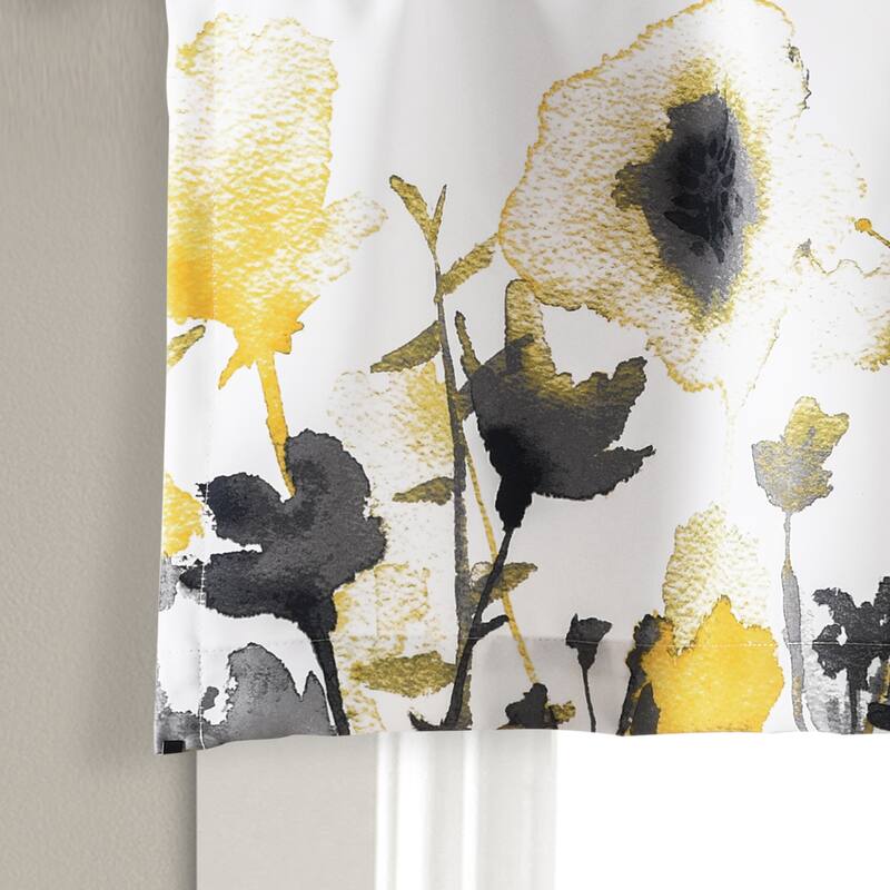 Lush Decor Zuri Flora Light Filtering Window Curtain Valance - 18" x 52"