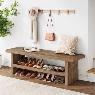 Shoe Bench, Entry Bench For Entryway, Living Room, Oak Brown - Bed Bath & Beyond - 42835747