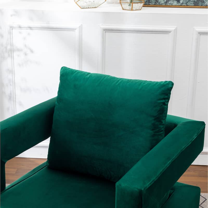 Green 29.75" Polyester Arm Chair