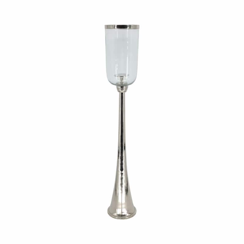 Modern Metal and Glass Floor Candle Stand for Pillar Candles